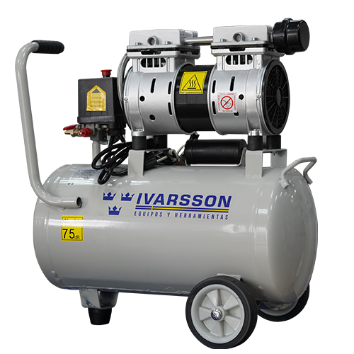 COMPRESOR HORIZONTAL LIBRE DE ACEITE 3/4 HP-550W-120V-220L/MIN-115PSI-TNQ. 24 LTS. IVARSSON