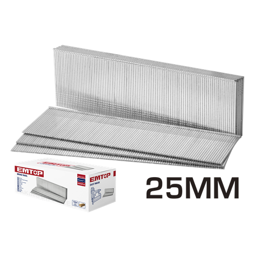 [52 ET ENAL18251] CLAVO PARA CLAVILLADORA NEUMATICA L25MMx1.25 x1.0MM GA18 CAJA 5000PCS - EMTOP