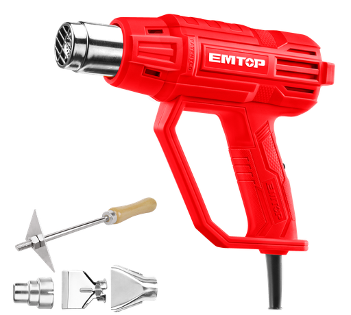 [52 ET ULHGN20002] PISTOLA DE CALOR INDUSTRIAL 2000W INCL. BOQUILLAS Y RASPADOR - EMTOP @@@